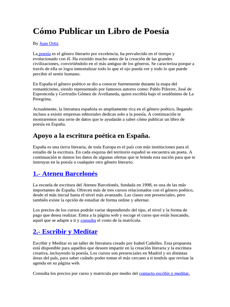 Guía para Publicar un Libro de Poesía | PDF | Publicación | Poesía