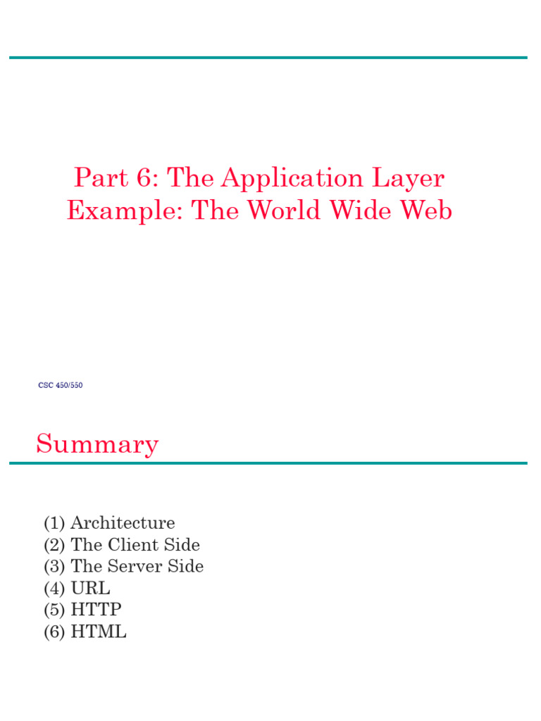 6 - Application Layer | PDF | Technology & Engineering