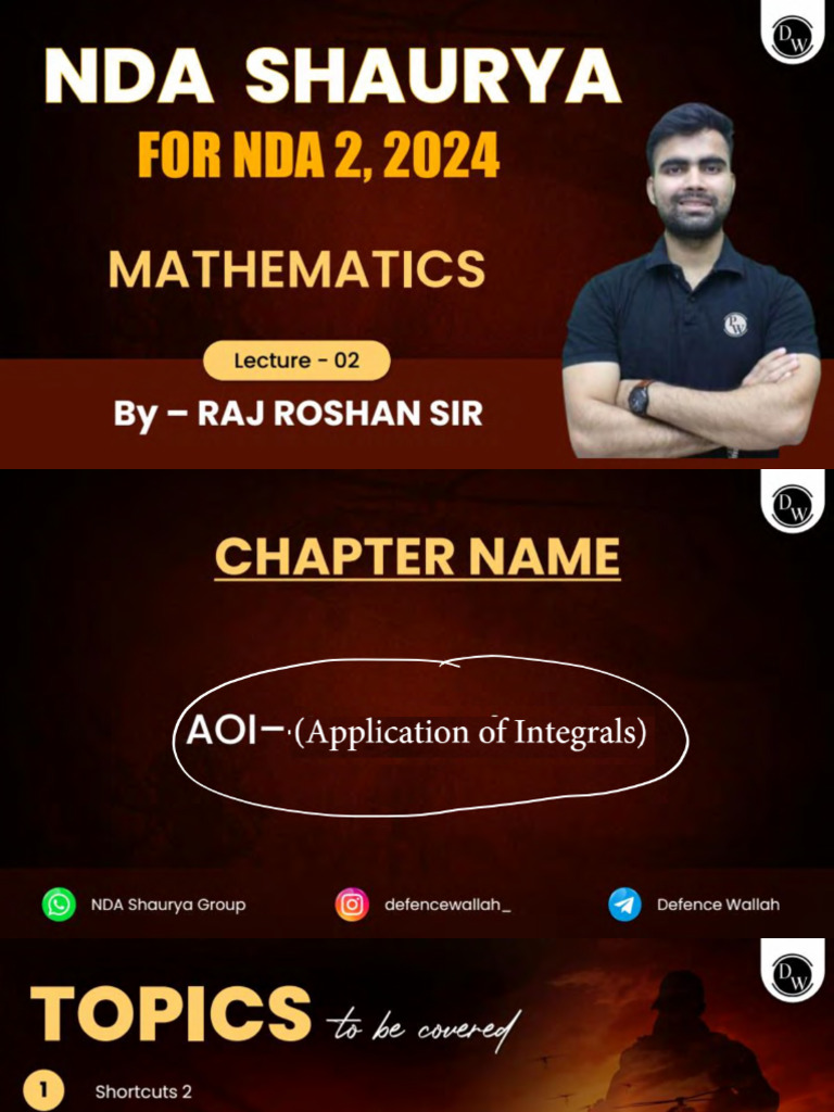 AOI (Application of Integrals) 02 Class Notes PDF | PDF