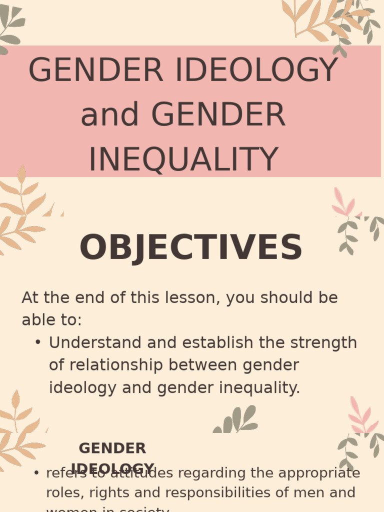Gender Ideology and Inequality | PDF | Gender | Gender Studies