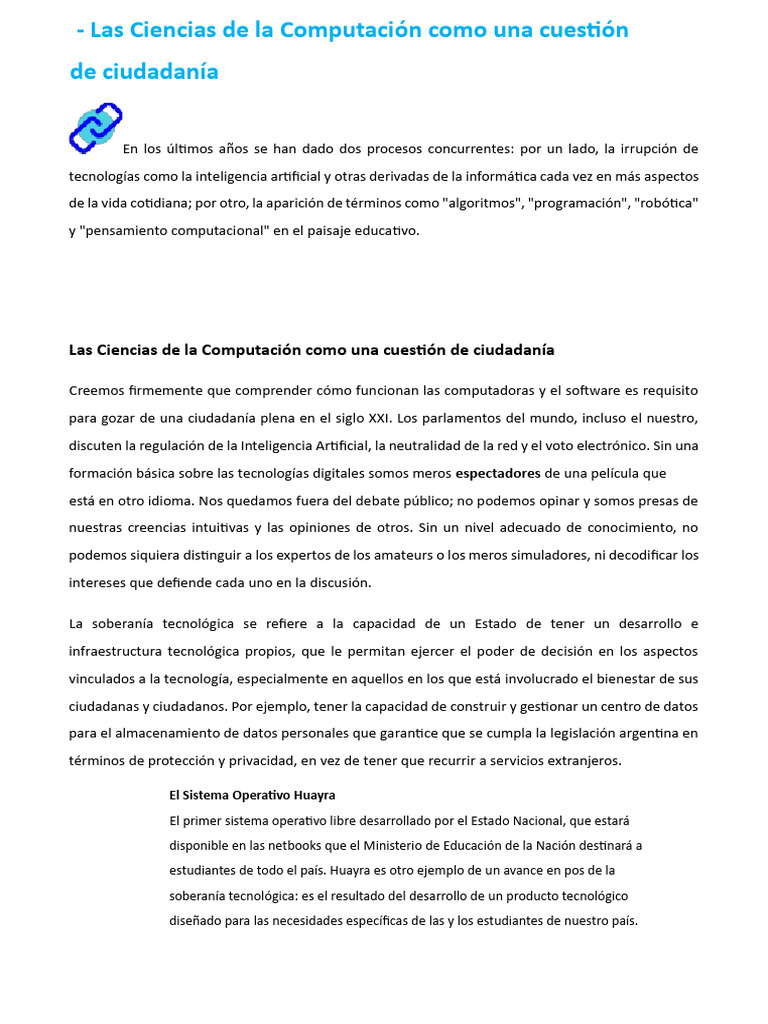 Las Ciencias de La Computacion | PDF