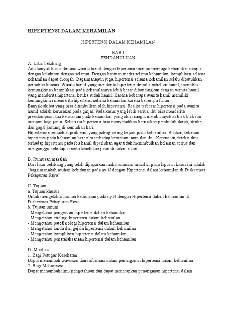 Hipertensi Dalam Kehamilan