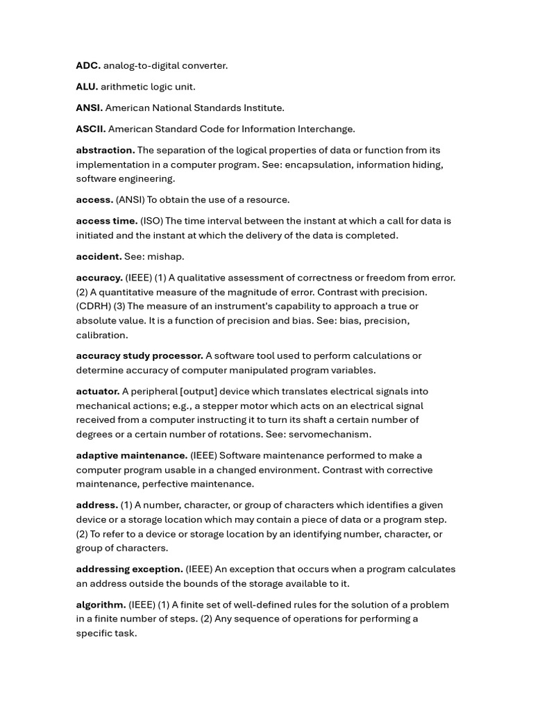 Glossary of Computer System Software Development Terminology FDA | PDF ...