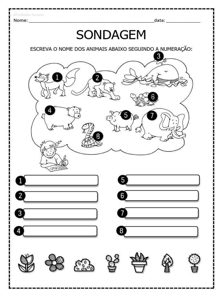 Sondagem de Escrita: Atividades Suzano | PDF | Negócios