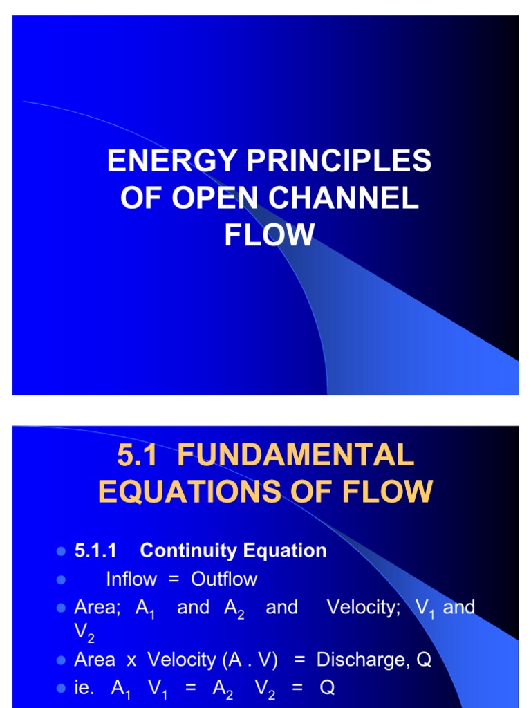 Principles of Open Channel Flow | PDF | Fluid Dynamics | Pressure