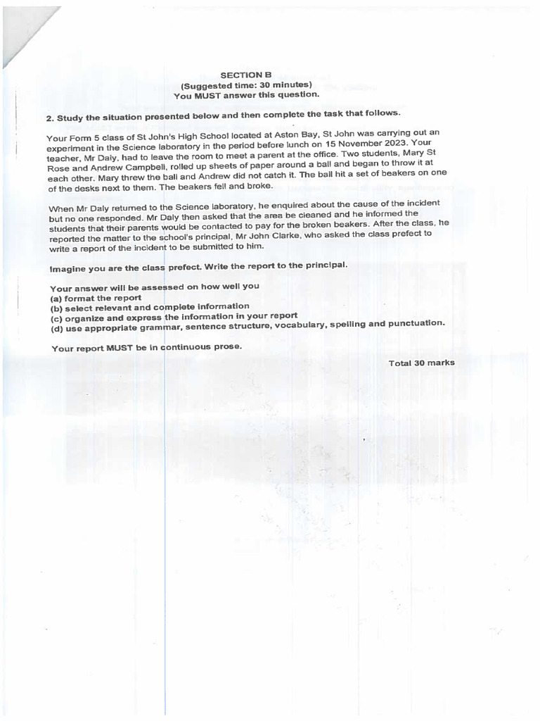 Report Question | PDF