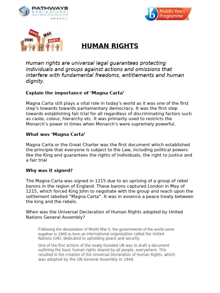 PWSUNP160820211025094814900HUMAN RIGHTS-MAGNA CARTAdocx | PDF | Human ...