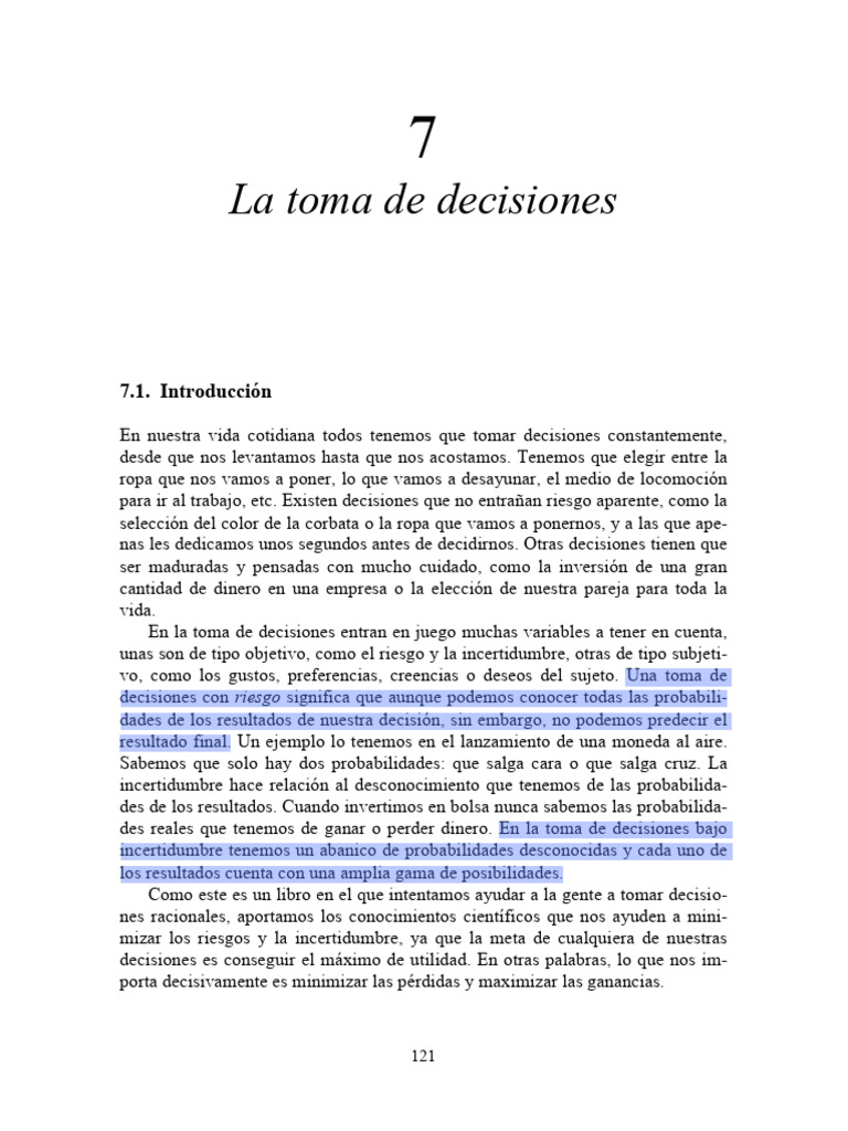 Teoría y práctica en la toma de decisiones | PDF | Toma de decisiones ...