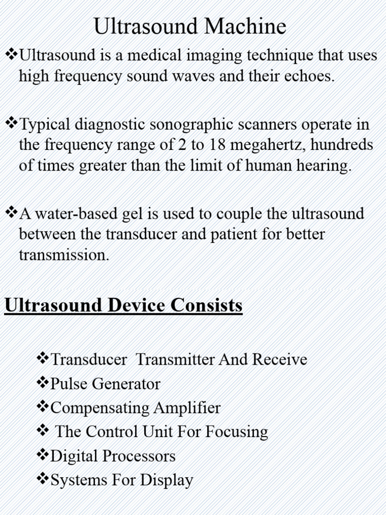 Ultrasound-Machine-PPT | PDF | Medical Ultrasound | Ultrasound
