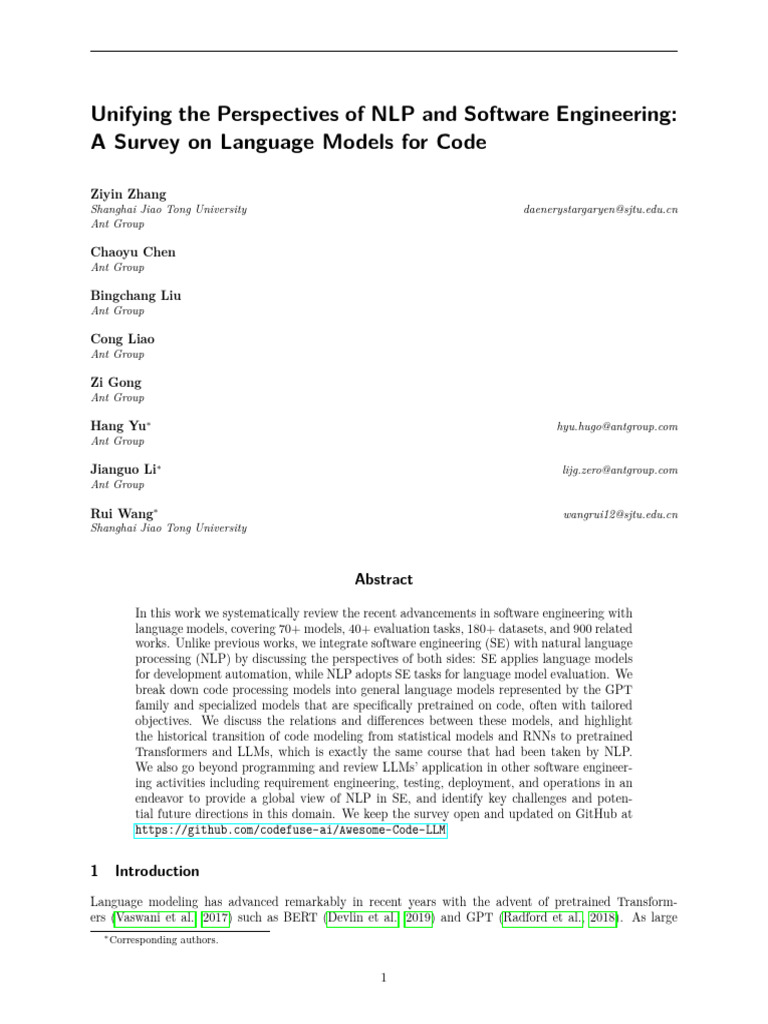 A Survey On Language Models For Code | PDF | Computing | Software ...