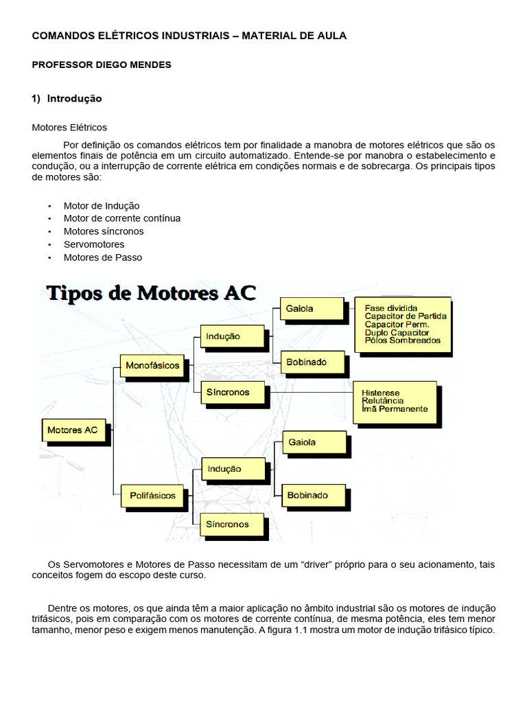 Comandos Elétricos e Motores Industriais | PDF | Energia elétrica ...