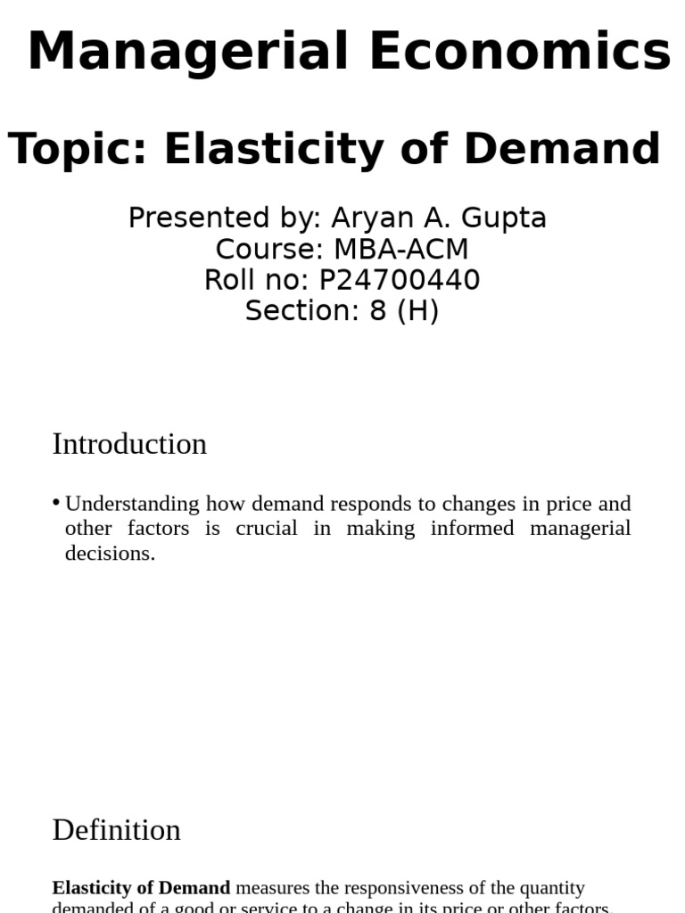 Understanding Demand Elasticity in Economics | PDF | Elasticity ...