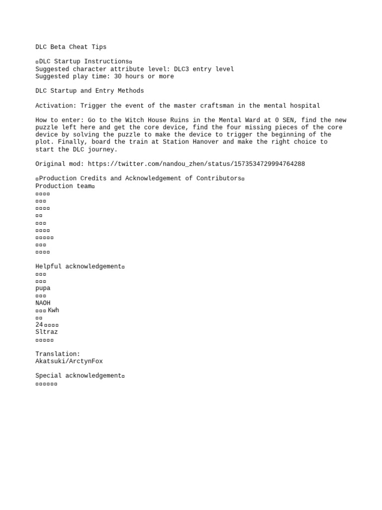 DLC Beta Cheat Tips | PDF | Games & Activities