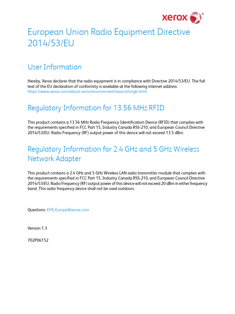 EU Radio Equipment Directive Compliance | PDF | Radio Frequency ...