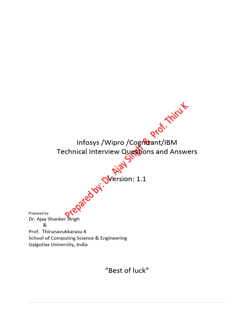 OOP Focused Interview Guide | PDF | Object Oriented Programming | Class ...