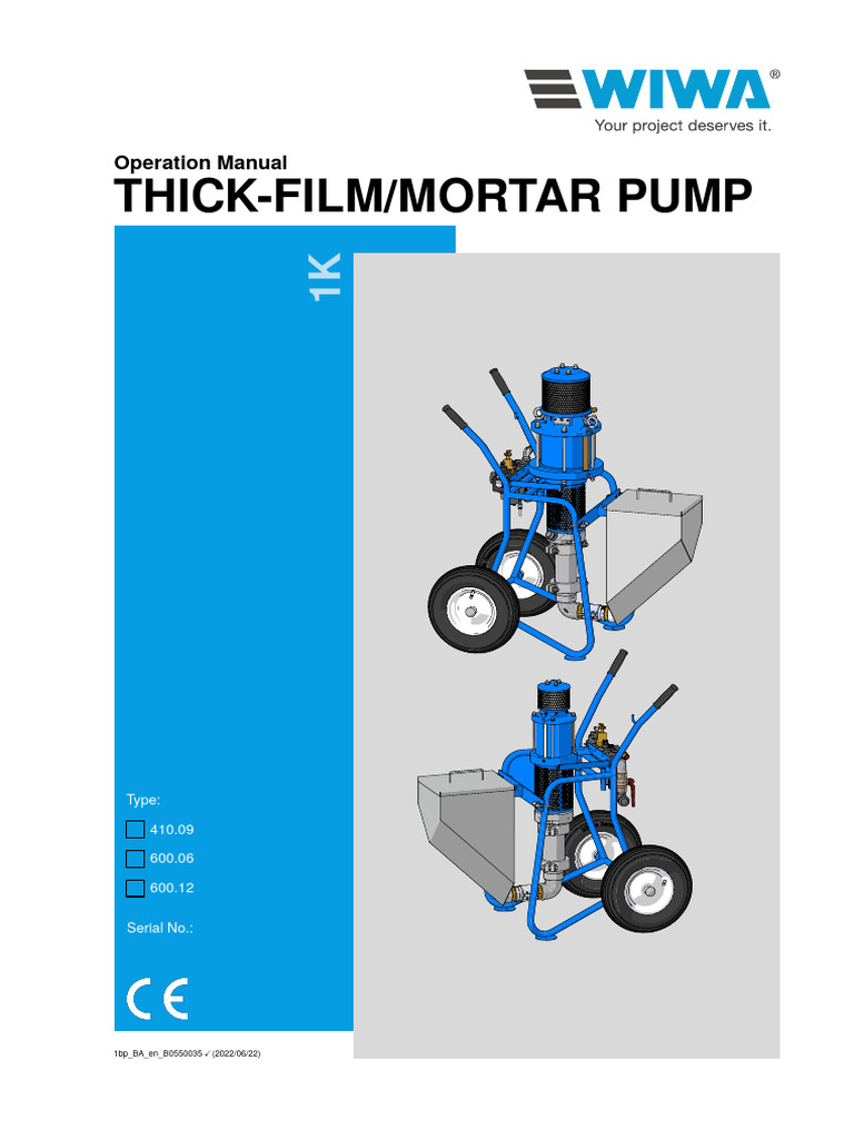 Thick-Film Mortar Pump Manual | PDF | Valve | Personal Protective Equipment