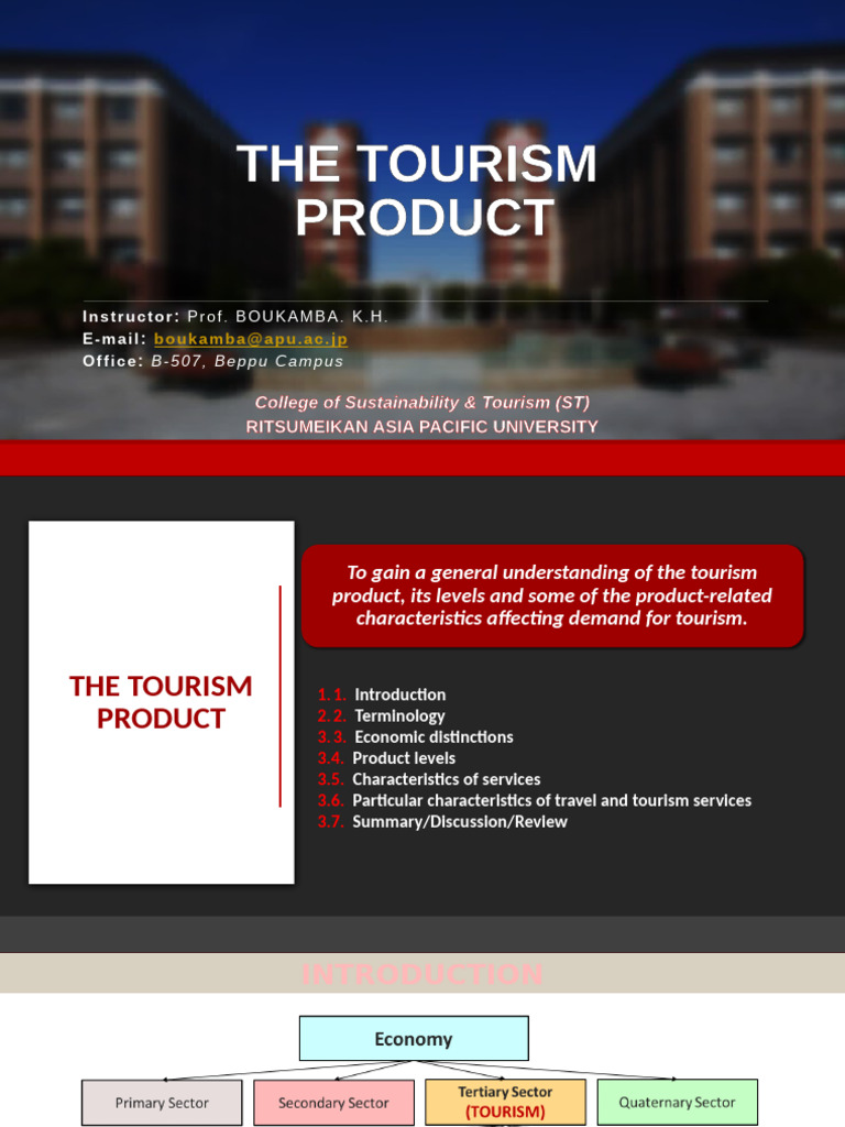 Session 4 - The Tourism Product | PDF | Goods | Tourism