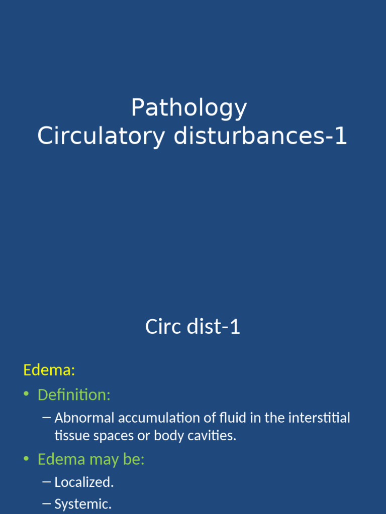 Circulatory Disturbances-1 060451 | PDF | Edema | Tissue (Biology)
