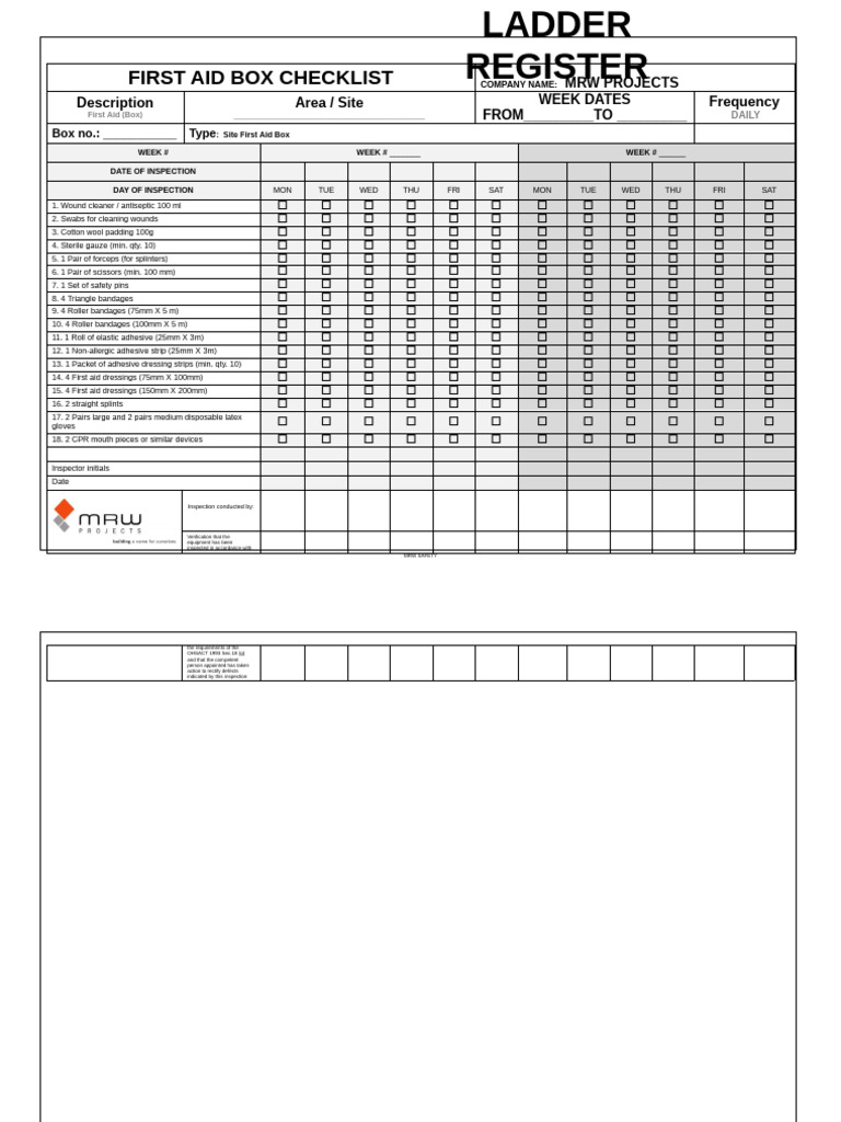 F11.2 FA Box Contents DAILY | PDF | First Aid