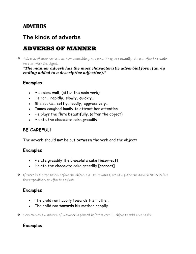 Adjective and Adverb Placement Guide | PDF | Adverb | Adjective