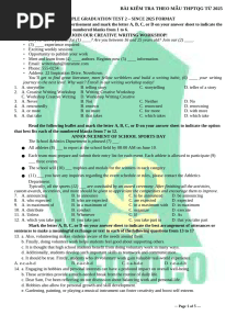 Sample Graduation Test 2 - Since 2025 Format