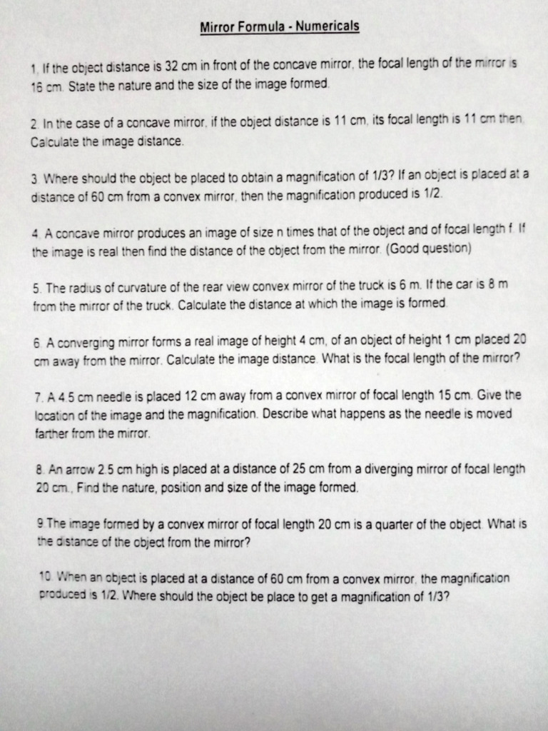 X Physics Chapter 9 Practise Problems Pdf