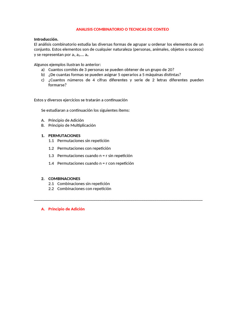 Analisis Combinatorio 2021 02 | PDF | Permutación | Combinatoria