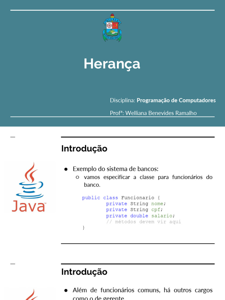 Entendendo Herança em Java | PDF | Classe (programação de computadores ...