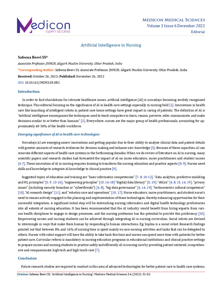AI Integration in Nursing Education | PDF | Nursing | Artificial ...