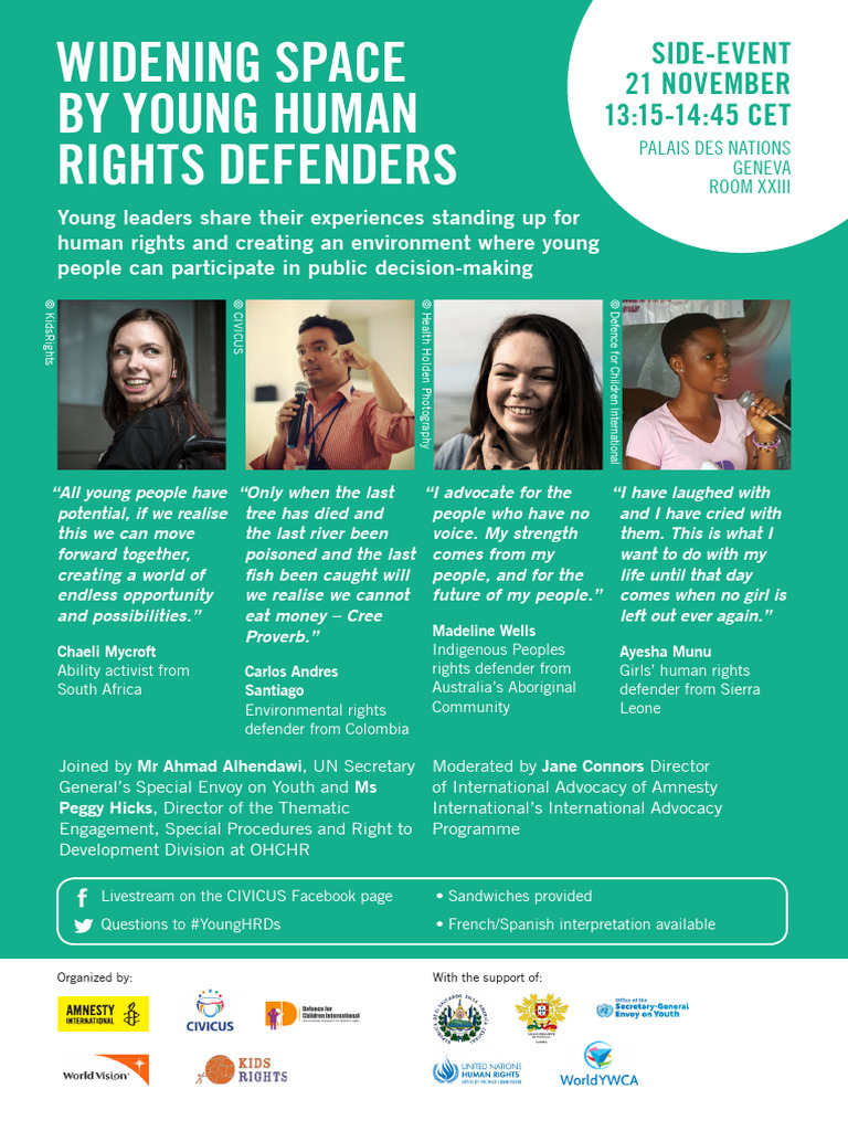 Young Human Rights Defenders Forum | PDF | Human Rights | United Nations