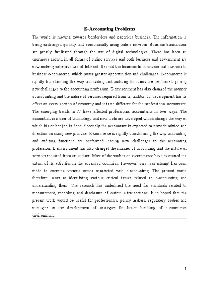 E-Accounting Problems | PDF