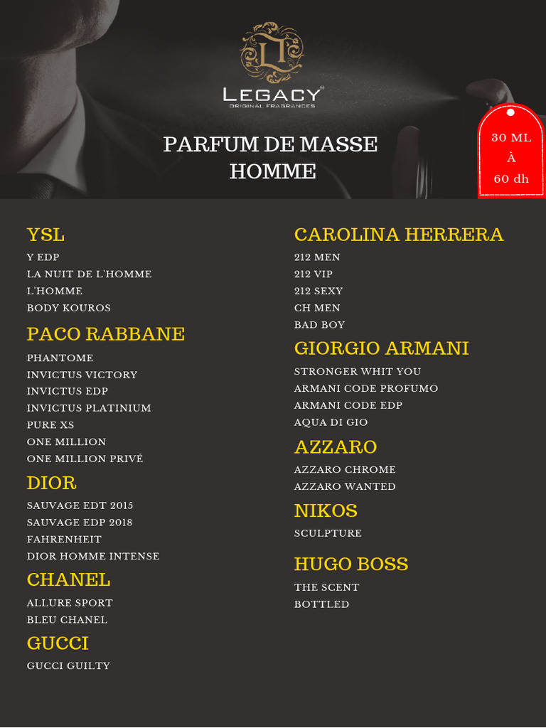 Liste des parfums Divain 2025 | PDF | Parfum | Parfumerie