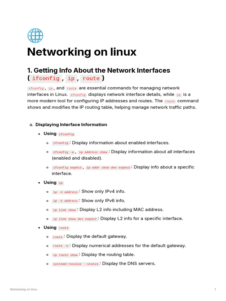 Linux Networking: Commands & Configurations | PDF | Secure Shell | Ip ...