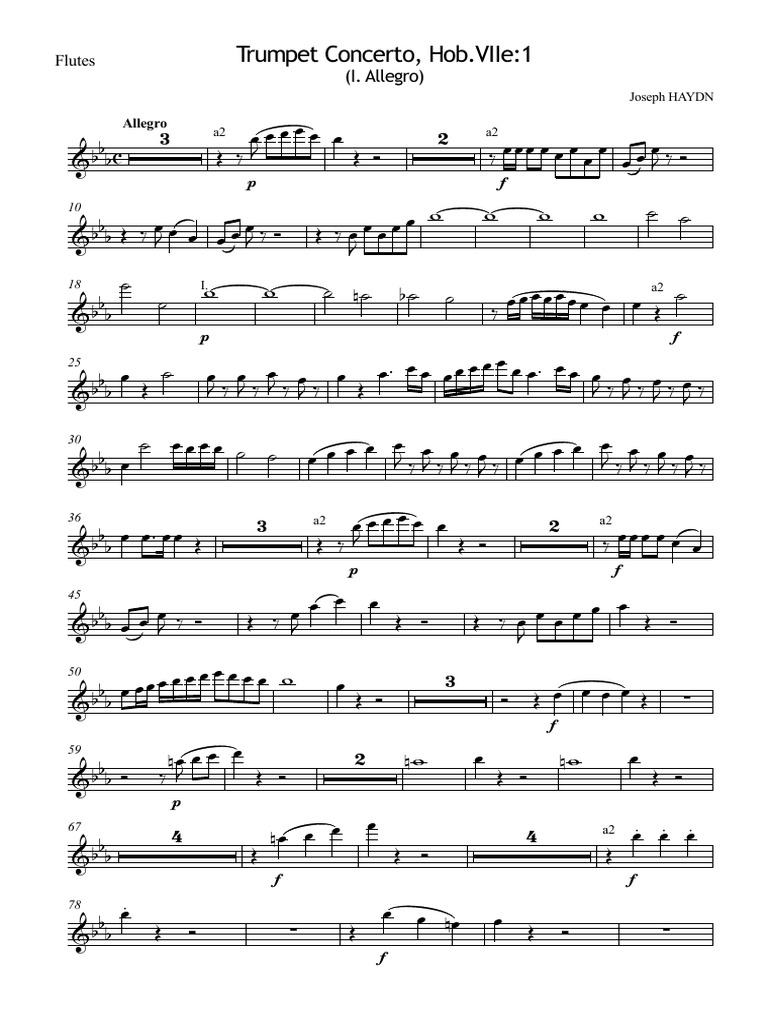 Concerto Pour Trompette Et Piano En Mi Bémol Majeur - Partition Classique