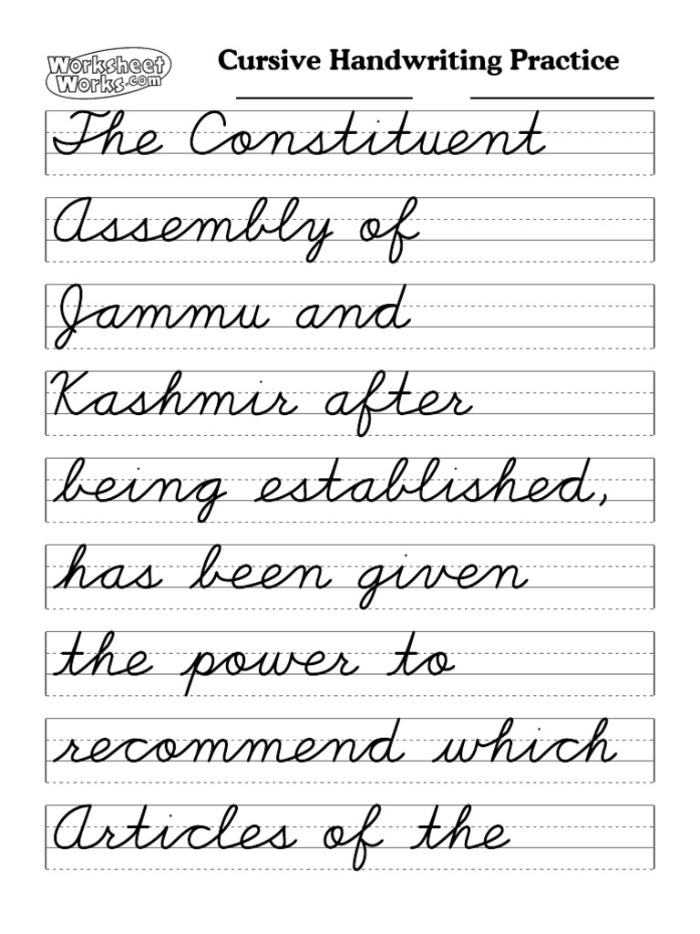 WorksheetWorks Cursive Handwriting Practice 2 PDF Career & Growth