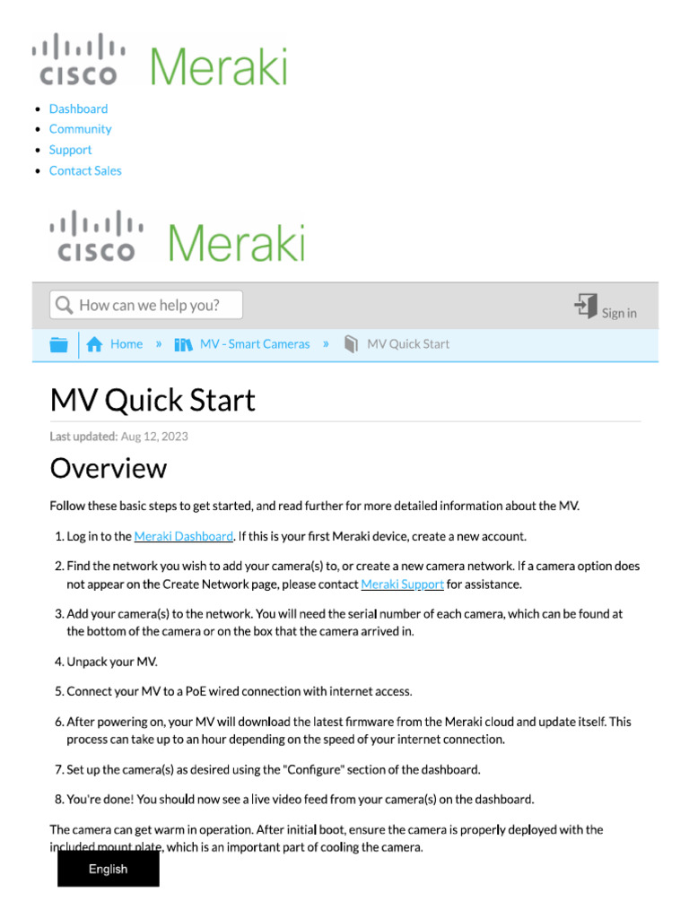 MV Quick Start | PDF