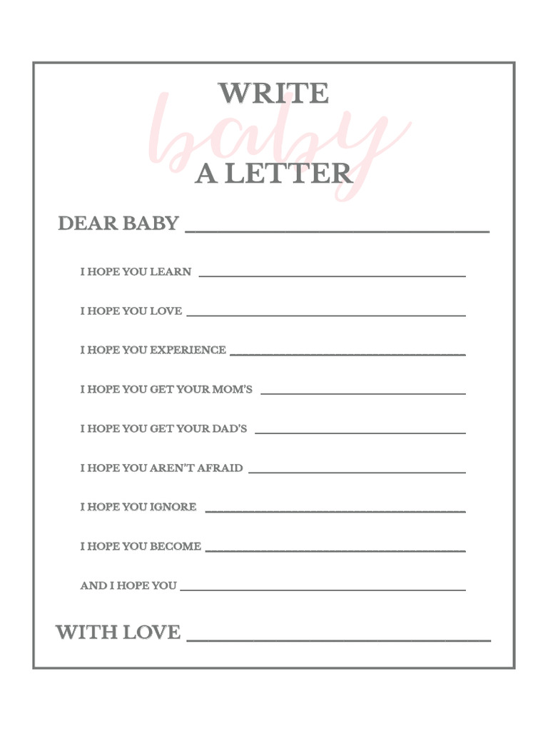 Letter To Baby | PDF | Cooking, Food & Wine | Self-Improvement