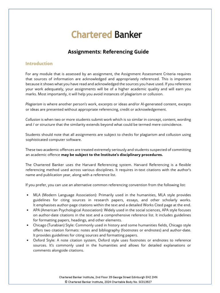 Referencing Guide August 24 | PDF | Citation | Note (Typography)