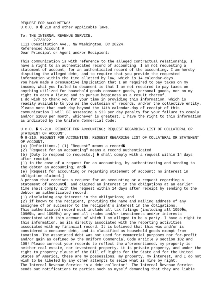 Request For Account To The Irs 2023 | PDF | Cost Of Living | Taxes