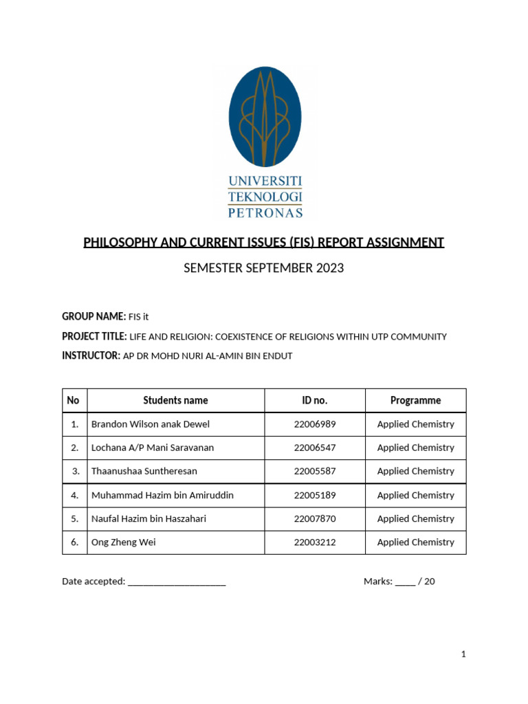 FIS Report Life and Religion | PDF | Interfaith Dialogue | Community