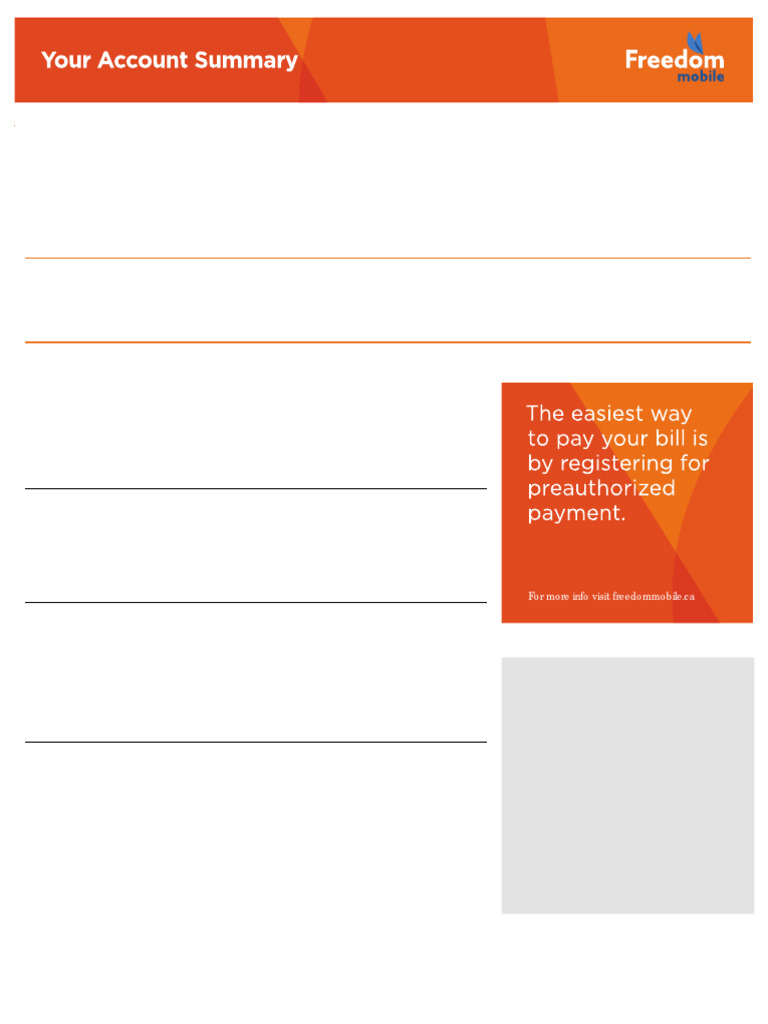Freedom Mobile Bill Summary - Nov 2024 | PDF | Roaming | 9 1 1