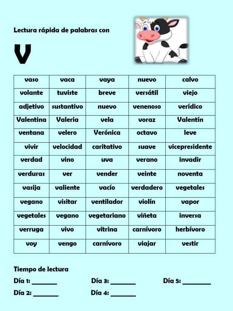 PLAN INDIVIDUAL - Lectura Rápida de Palabras | PDF