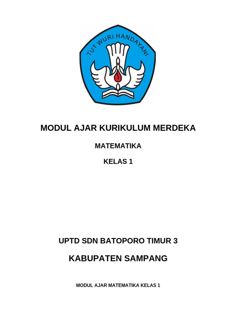Modul Ajar Matematika Kelas 1 SD | PDF
