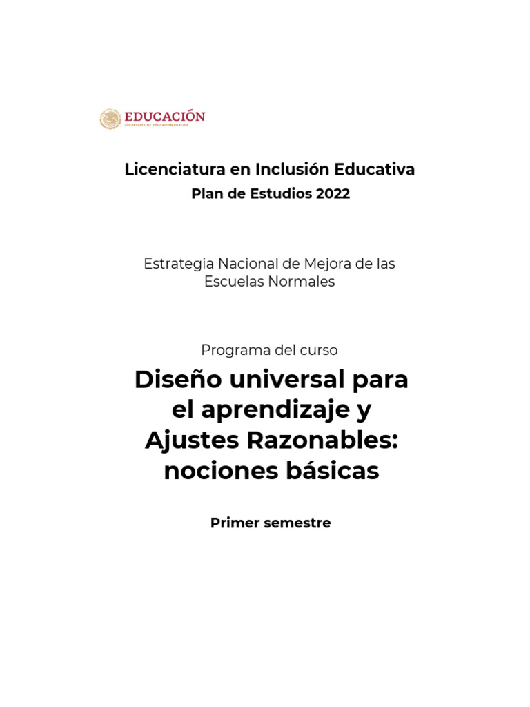 Licenciatura en Inclusión Educativa 2022 | PDF | Plan de estudios ...