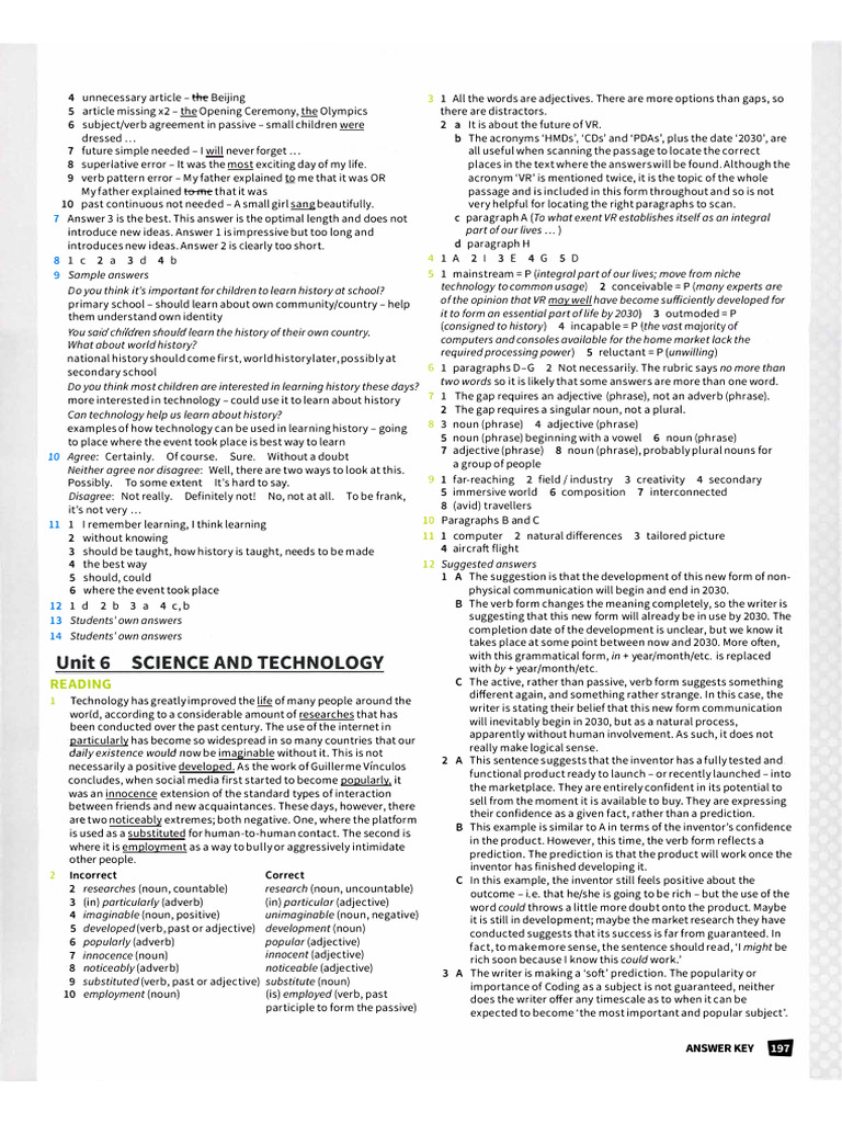 Reading Summary Completion KEY | PDF