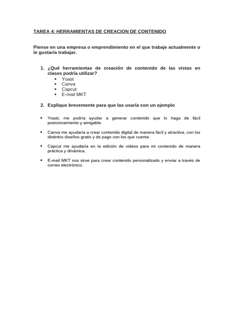 Tarea 4 Herramientas de Creacion de Contenido | PDF