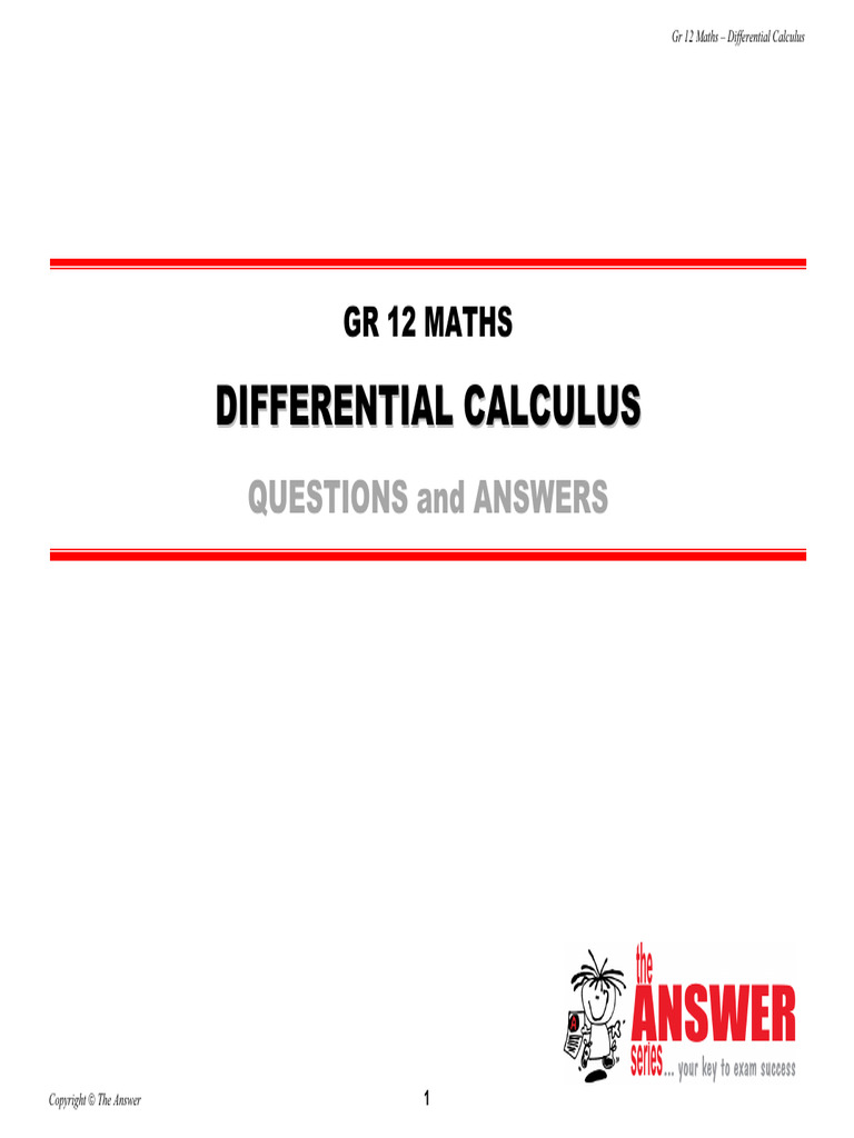 Enggr12t2 Maths Exam Calculus Answers Answer Series | PDF | Derivative ...