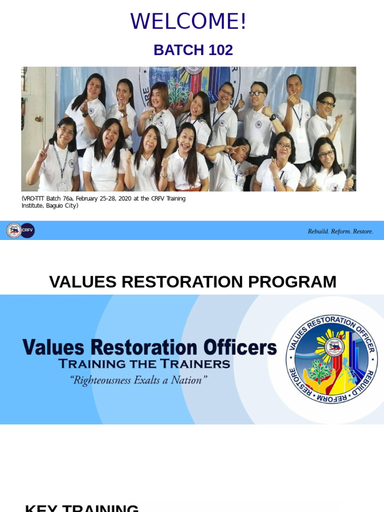 Values Restoration Program Overview | PDF | Spirituality | Faith