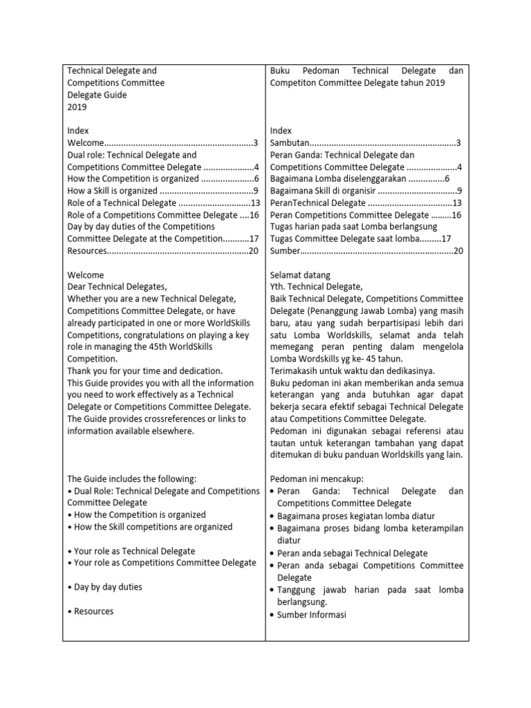 Buku Pedoman Technical Delegate Dan Competiton Committee Delegate Tahun ...