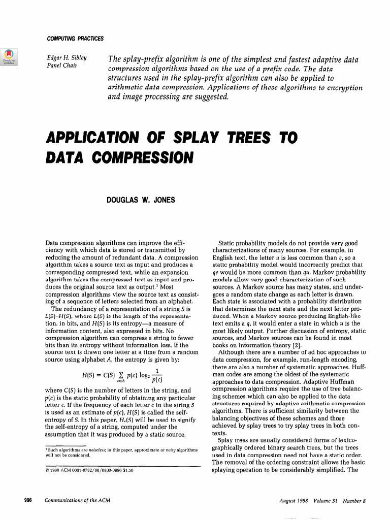 Splay Trees in Data Compression | PDF | Data Compression | Code